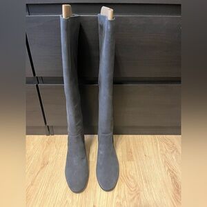 Women's Gray Suede Knee-High Boots